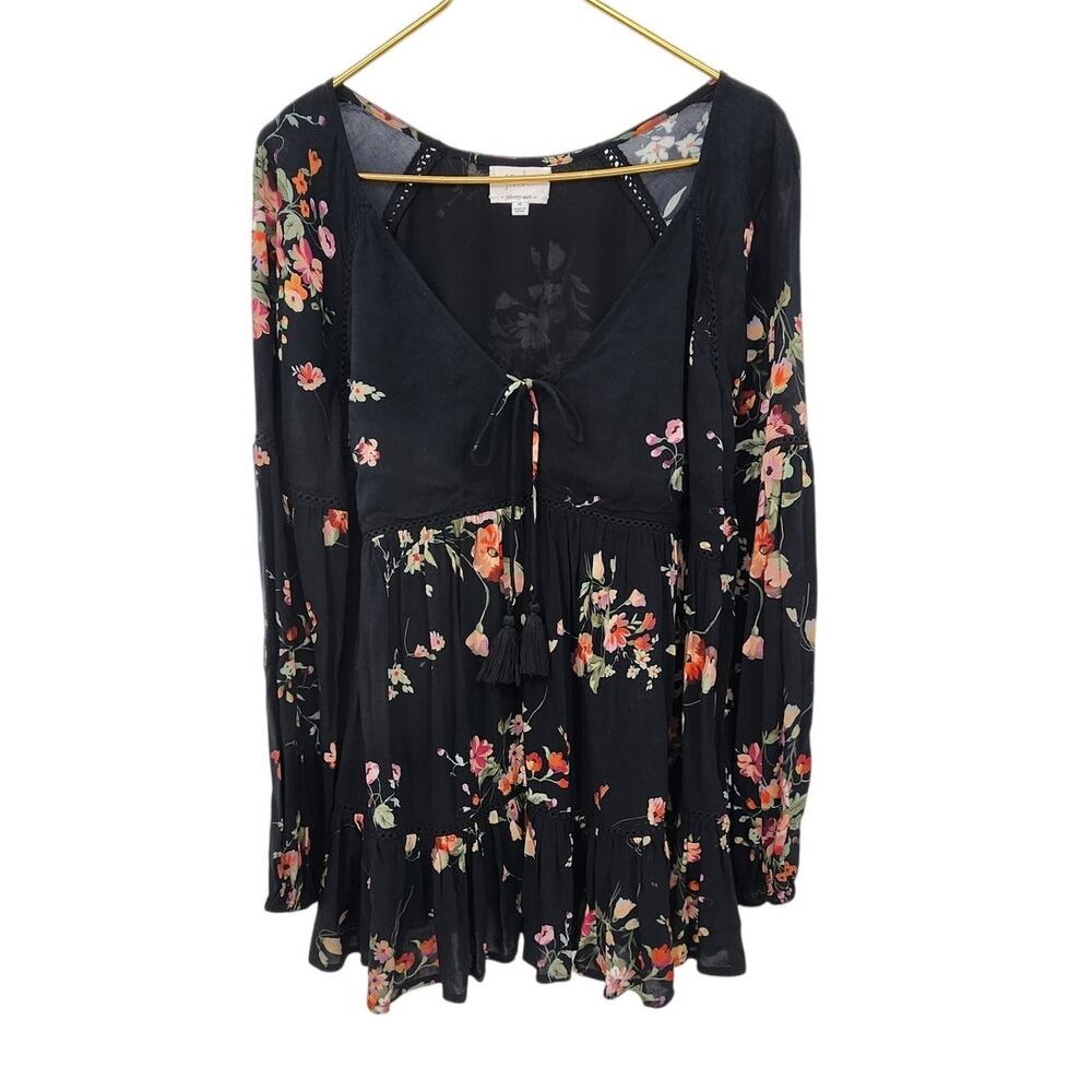 Jade Johnny Was‎ Boho Floral Top Medium Oversized Style l17619-1